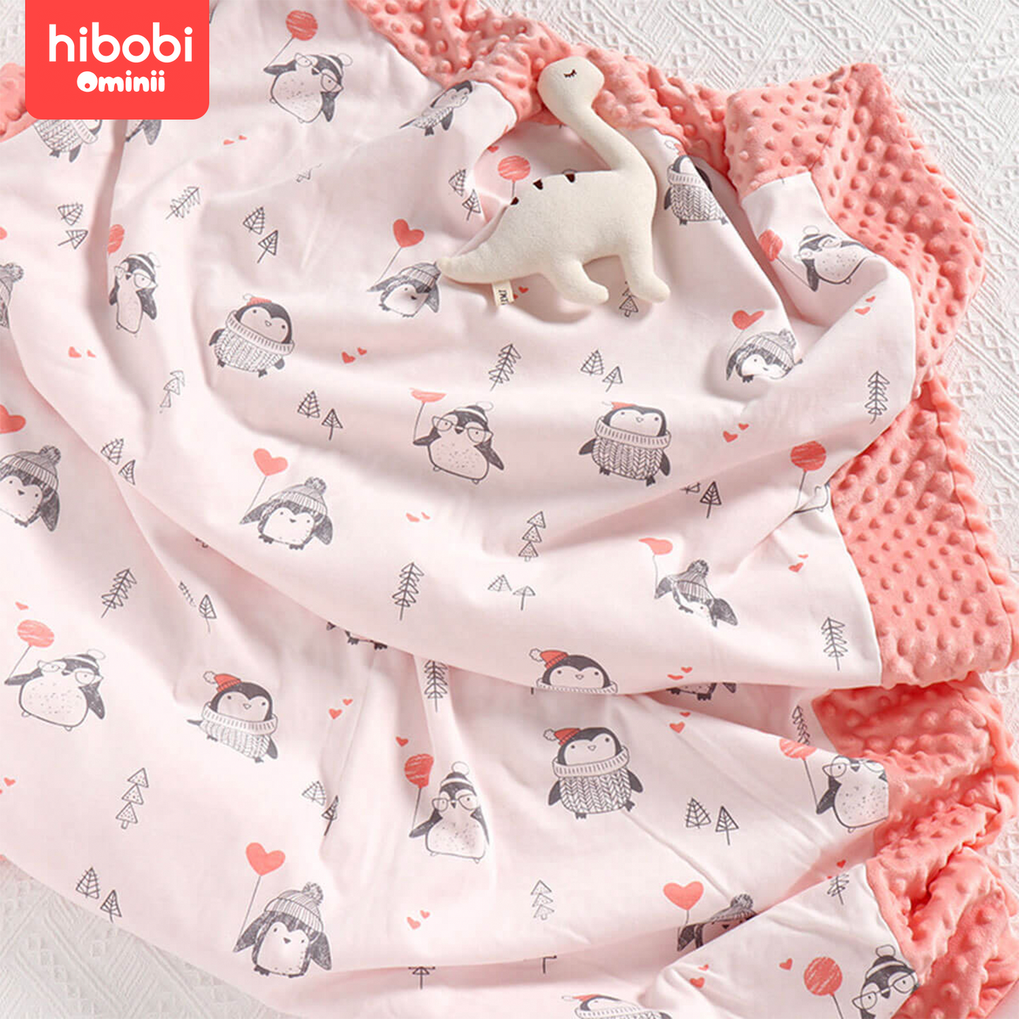 Hibobi Ominni Baby Boy's Soft Fleece Baby Blanket for Newborn Gift, Newborn Infant Wrap (Dots, 110x140cm).