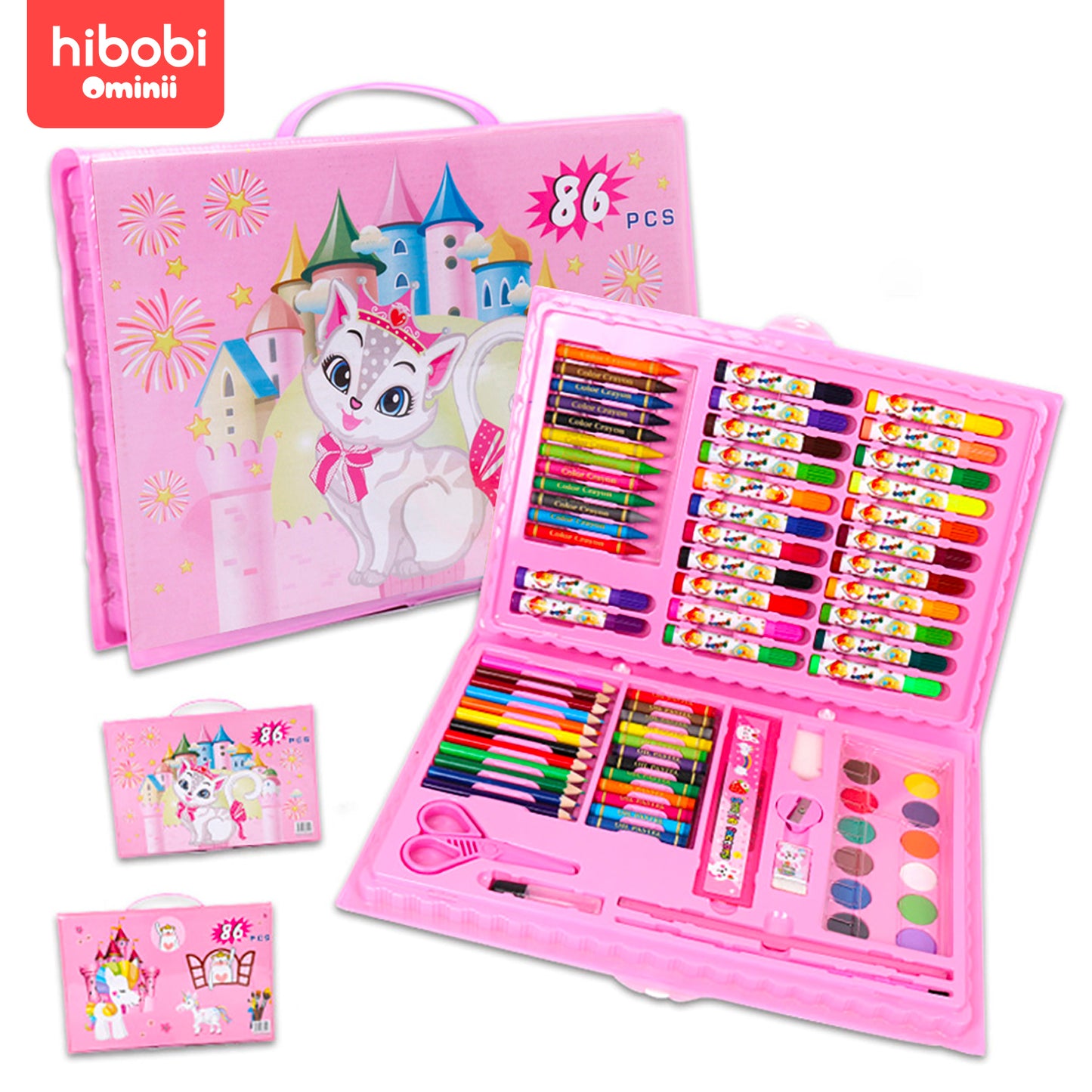 Hibobi Ominni Art Set for Kids, Drawing Supplies Included, Art Gift Box Includes Crayons, Colored Pencils, and Crayon.