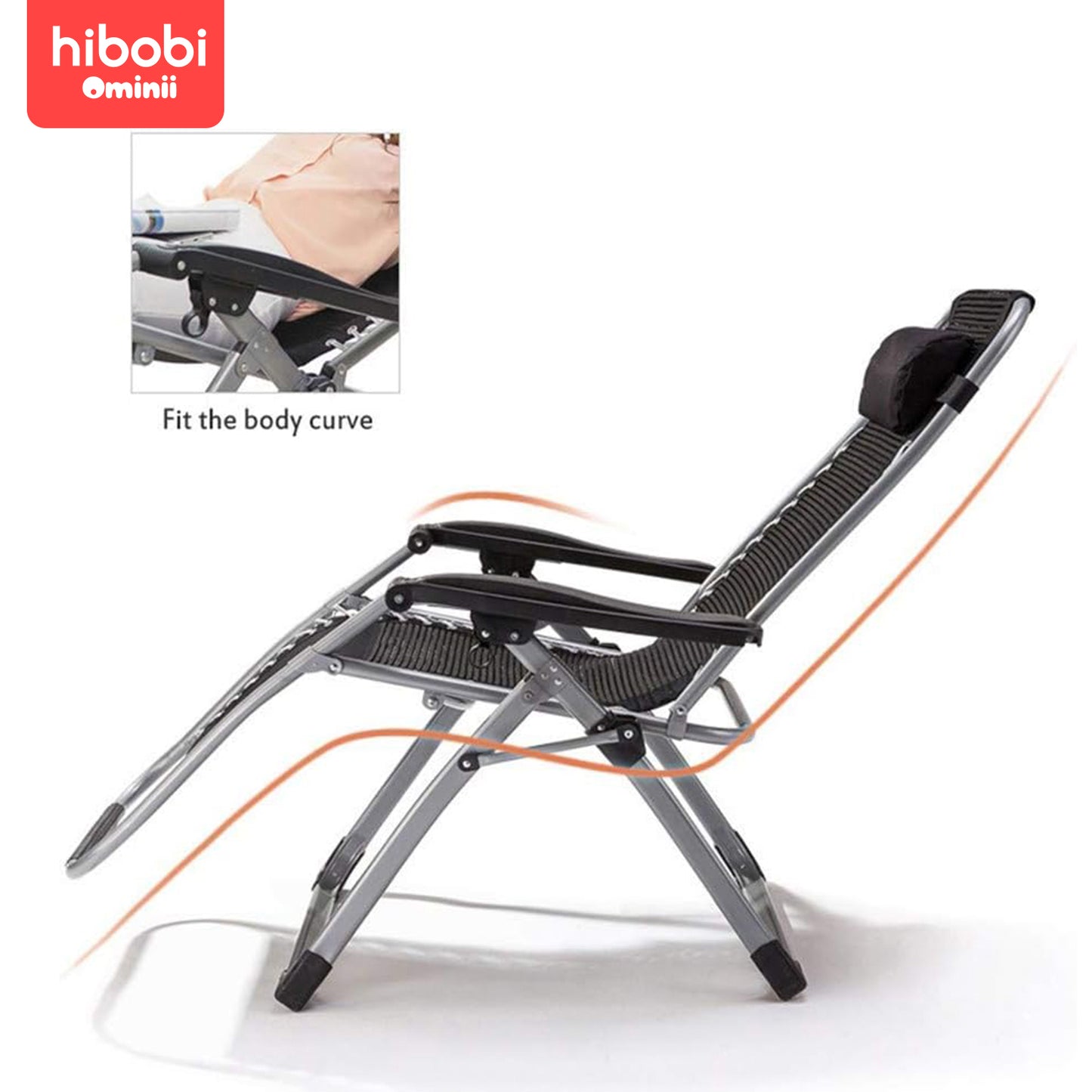 Hibobi Ominni portable beach chairs for sunbathing on balcony, outdoor camping and home for afternoon leisure. Back office chairs for lazy man (with cup holder)
