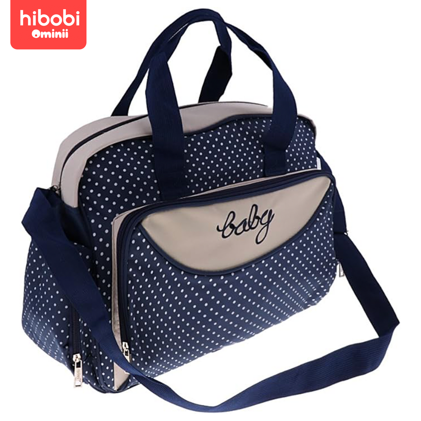 Hibobi Ominni Set of 5 Baby Changing Bag Handbag Shoulder Bag Bottle Holder with Changing Mat.
