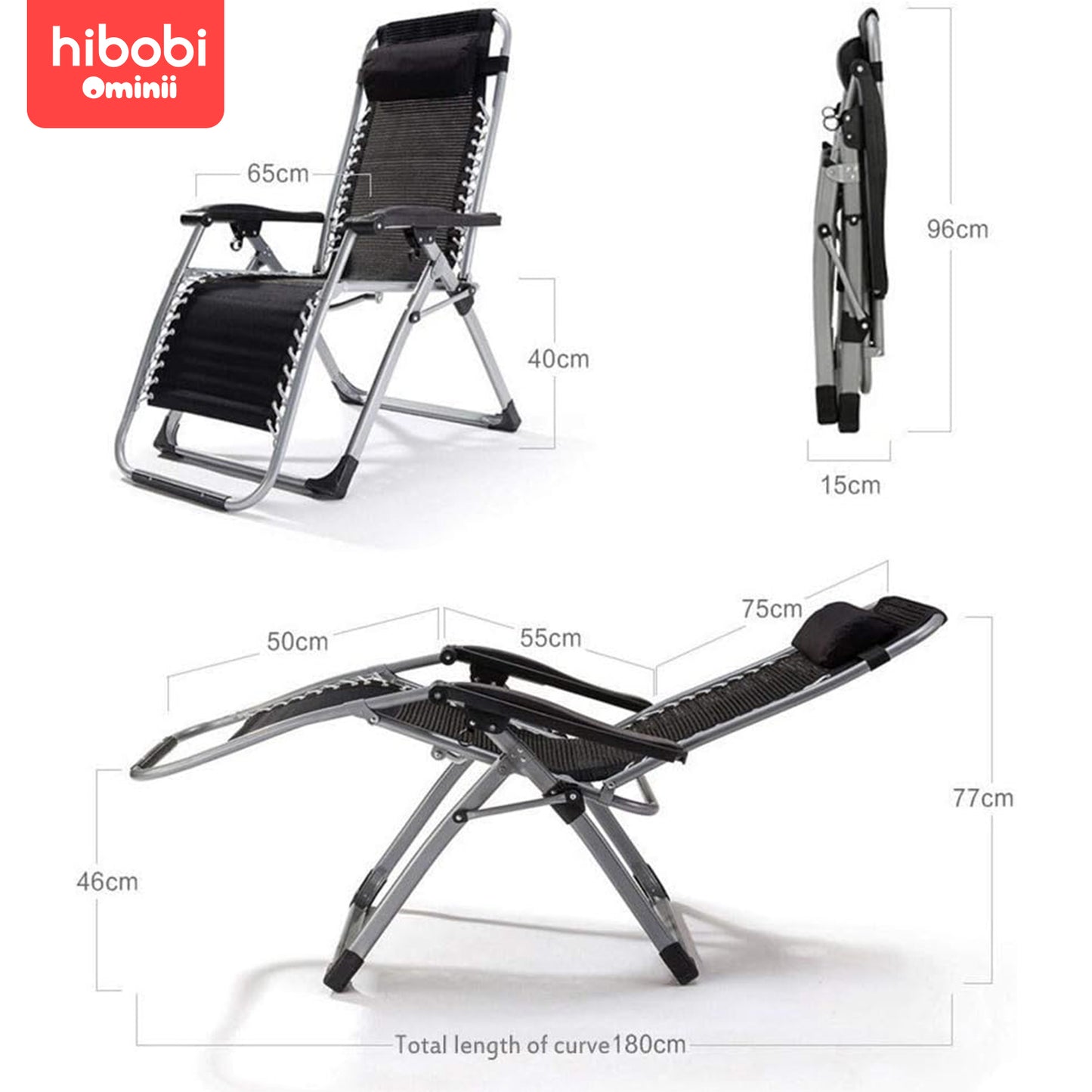 Hibobi Ominni portable beach chairs for sunbathing on balcony, outdoor camping and home for afternoon leisure. Back office chairs for lazy man (with cup holder)