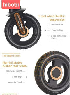 هاي بوبي أوميني عربة أطفال قابلة للطي مع سلة ومزودة بميزة تخفيف الصدمات للمواليد الجدد-الرمادي
