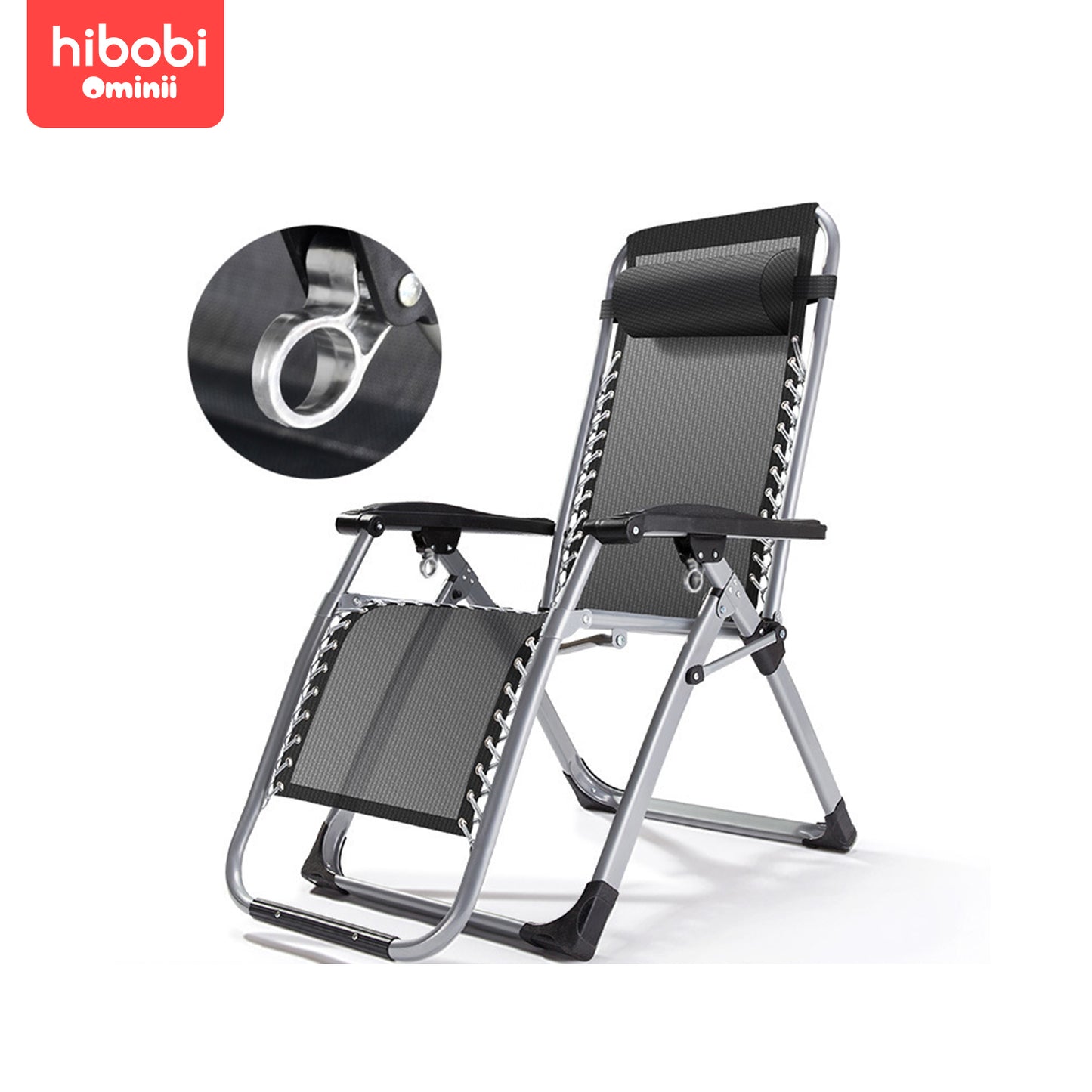 Hibobi Ominni portable beach chairs for sunbathing on balcony, outdoor camping and home for afternoon leisure. Back office chairs for lazy man (with cup holder)