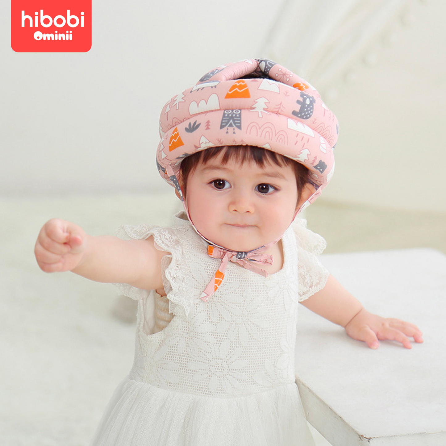 Hibobi Ominni Sock Helmet for Infant Crawling and Walking, Infant Safety Pillow, Head Protection for Newborns (Green and Pink)