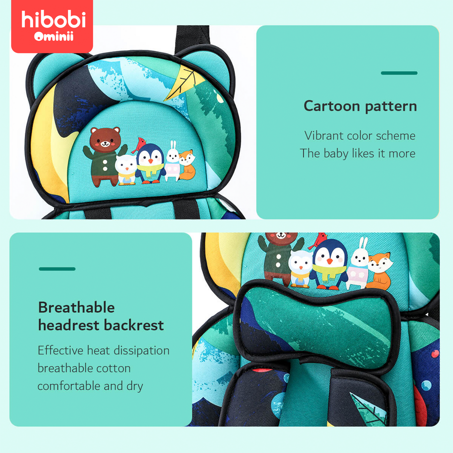 Hibobi Ominni is a simple and comfortable baby car seat, which can be folded for easy carrying, suitable for babies from 6 months to 12 years old.