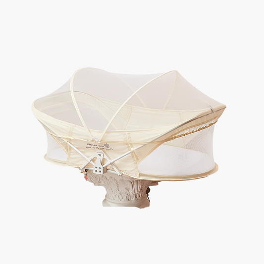 سرير الطفل المحمول باللون الأصفر قابل للطي ومتحرك، يمثل سرير الطفل الجديد