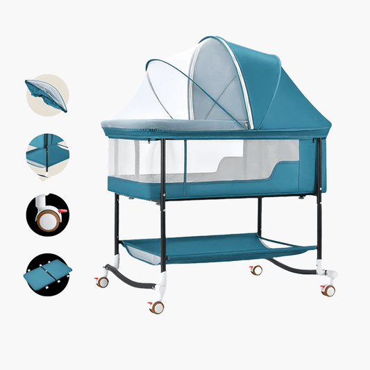 هاي بوبي أوميني سرير أطفال سرير مواليد سرير سفر، مهد، قابل للطي والفتح، غطاء قابل للتعديل، تخزين، غطاء فراش.