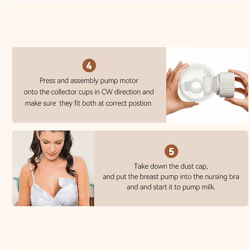 Hibobi Ominni Electric Breast Pump Electric Breast Pump Reciprocating Electric Breast Pump "All in One", Compact Massager for Silent Breast Pump, Hands Free and Pain Free, 3 Adjustable Positions at 9 Levels with LCD Display, Smart Timing (1pc)