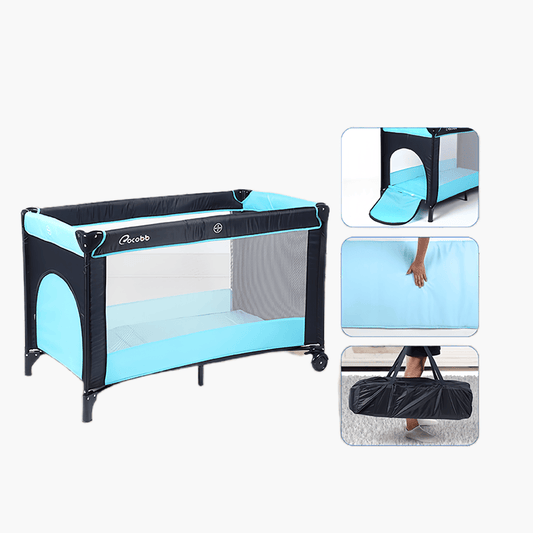 طاولة تغيير الحفاضات، سرير أطفال مع حواجز حماية، سرير أطفال محمول قابل للطي