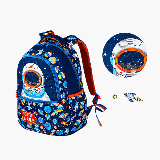 حقيبة ظهر للأولاد بنقش رواد الفضاء باللون الأزرق