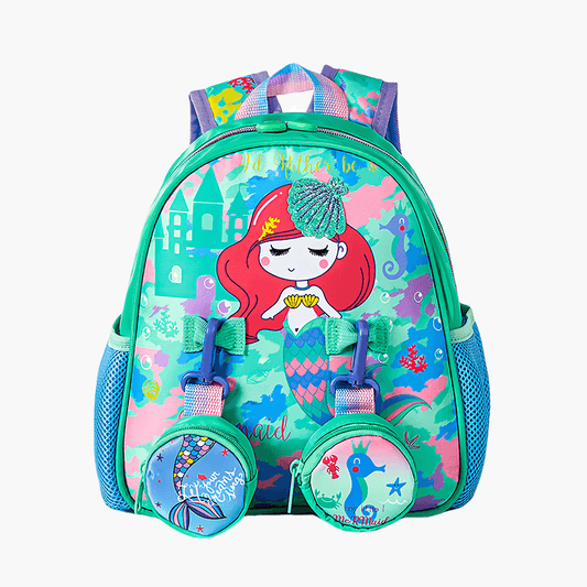 حقيبة ظهر بتصميم حورية البحر للفتيات - اللون الأخضر النعناعي