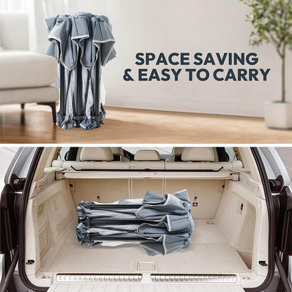 حظيرة لعب قابلة للطي للأطفال، أبعادها 120 × 120 × 66 سم، مزودة بفرشة مبطنة قابلة للإزالة وحقيبة تخزين.