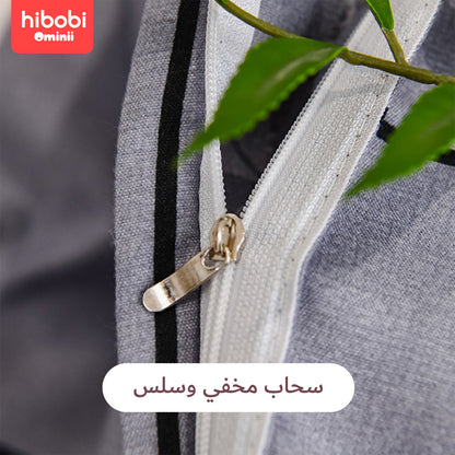 هاي بوبي أوميني غطاء سرير غطاء سرير طقم الفراش الرباعي، مصنوع من نسيج الحرير الاصطناعي لين ويمتص الرطوبة، يتضمن مفرش للفراش الكبير (200x230 سم)، بلون رمادي بسيط وقابل للغسل في الغسالة.