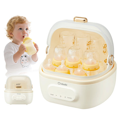 جهاز تعقيم وتجفيف رضّاعات الأطفال، تعقيم عميق بنسبة 99.9%، تجفيف سريع، تخزين آمن حتى 48 ساعة، سعة كبيرة تصل إلى 12 رضّاعة، مثالي للاستخدام اليومي للآباء