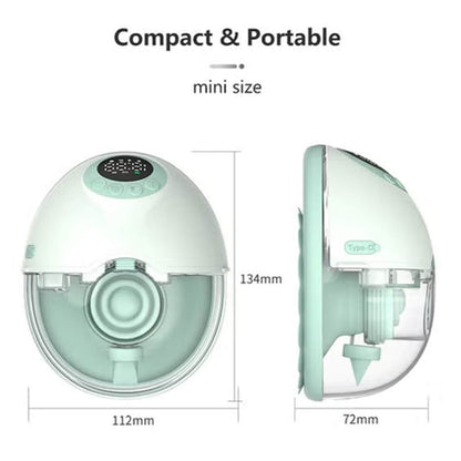 مضخة حليب كهربائية صامتة محمولة، مع 6 مقاسات، دليل صوتي ذكي، 4 أوضاع و12 مستوى شدة، 5 محولات سيليكون، وظيفة الذاكرة، مع جميع الملحقات (اللون الأخضر)