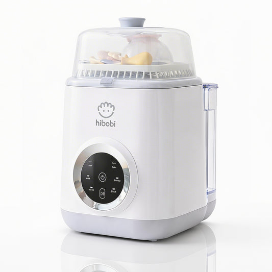 جهاز غسل وتعقيم وتجفيف رضّاعات الأطفال، مع وضعَي غسيل، يدعم تخزينًا نظيفًا حتى 72 ساعة، مناسب للرضّاعات والحلمات وأجزاء مضخات الحليب، يوفّر الوقت والجهد – أساسي للعائلات مع حديثي الولادة