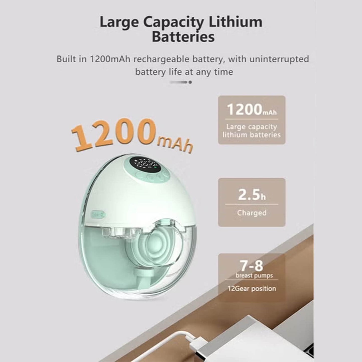 مضخة حليب كهربائية صامتة محمولة، مع 6 مقاسات، دليل صوتي ذكي، 4 أوضاع و12 مستوى شدة، 5 محولات سيليكون، وظيفة الذاكرة، مع جميع الملحقات (اللون الأخضر)