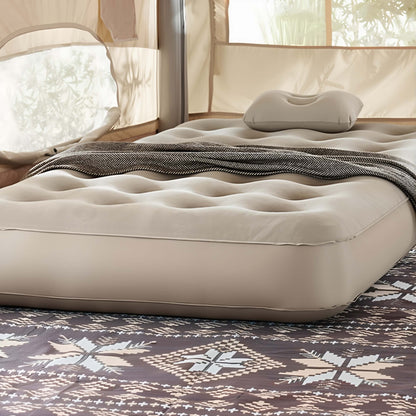 مرتبة هوائية مع مضخة مدمجة – سرير هوائي قابل للنفخ محمول للتخييم والسفر والمنزل، نفخ وتفريغ سريع، مصنوعة من PVC مقاوم للماء، مع وسادة وحقيبة تخزين