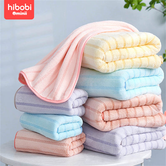 Hibobi Ominni Bath Towel Pearly velvet is soft on the skin and does not shed easily, dries quickly and has high water absorption, ideal for drying the head and body.