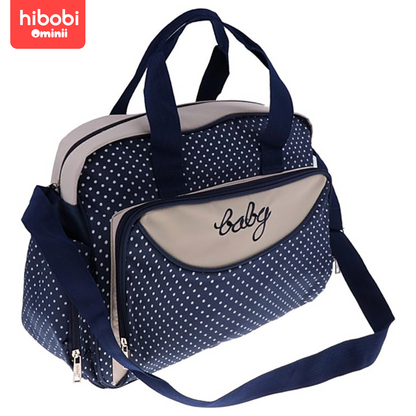 Hibobi Ominni Set of 5 Baby Changing Bag Handbag Shoulder Bag Bottle Holder with Changing Mat.