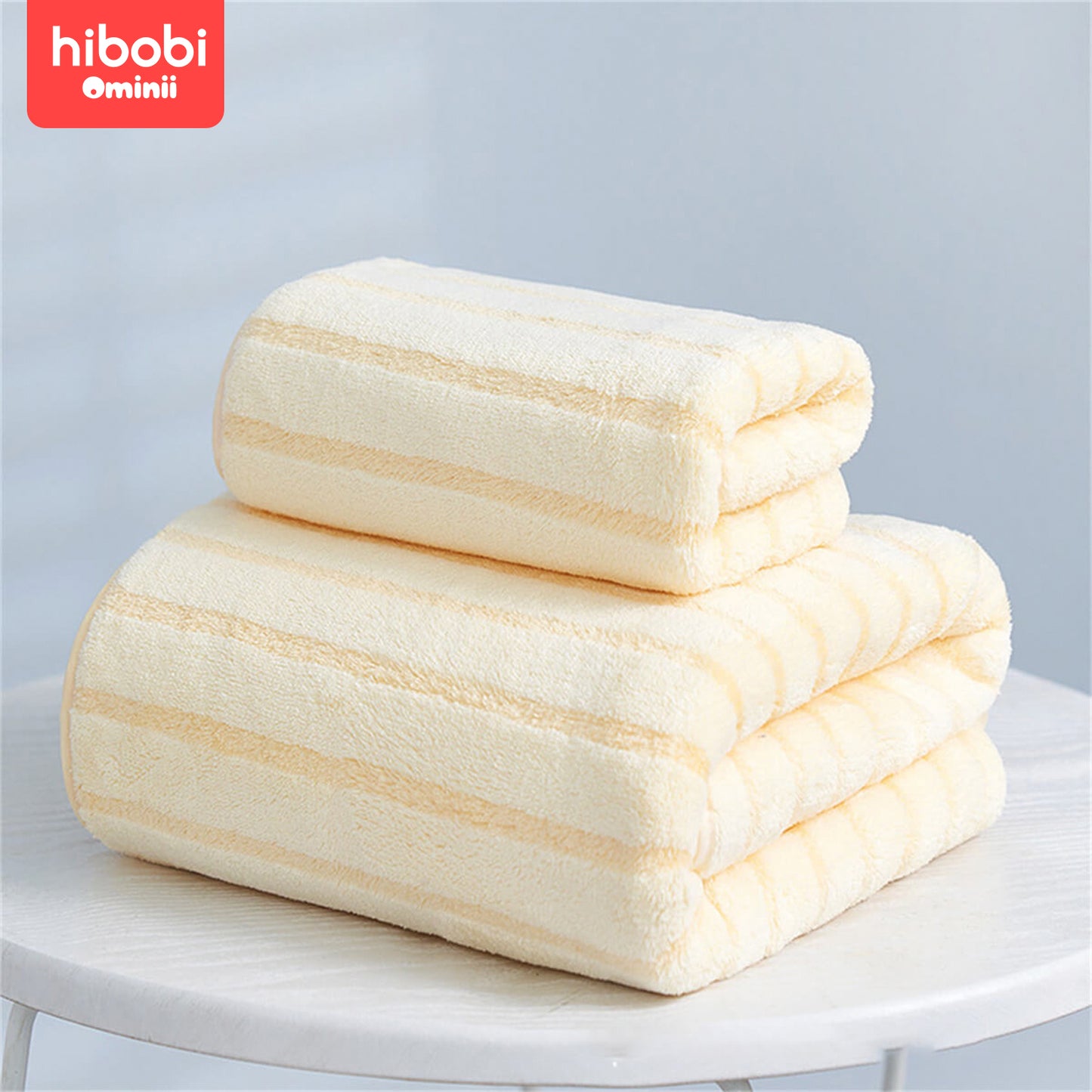 Hibobi Ominni Bath Towel Pearly velvet is soft on the skin and does not shed easily, dries quickly and has high water absorption, ideal for drying the head and body.