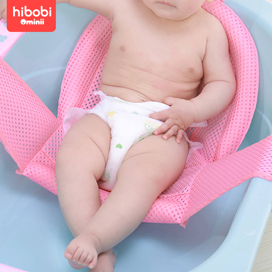 Hibobi Ominni Infant Bathtub Mesh, Infant Bathtub Cushion, Anti-Slip Bathtub Mesh, Three Layers of Leak-Proof Lining, Skin Friendly Fabric, Use for Newborns and Toddlers