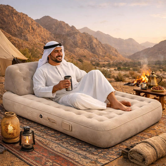 مرتبة هوائية مع مضخة مدمجة – سرير هوائي قابل للنفخ محمول للتخييم والسفر والمنزل، نفخ وتفريغ سريع، مصنوعة من PVC مقاوم للماء، مع وسادة وحقيبة تخزين