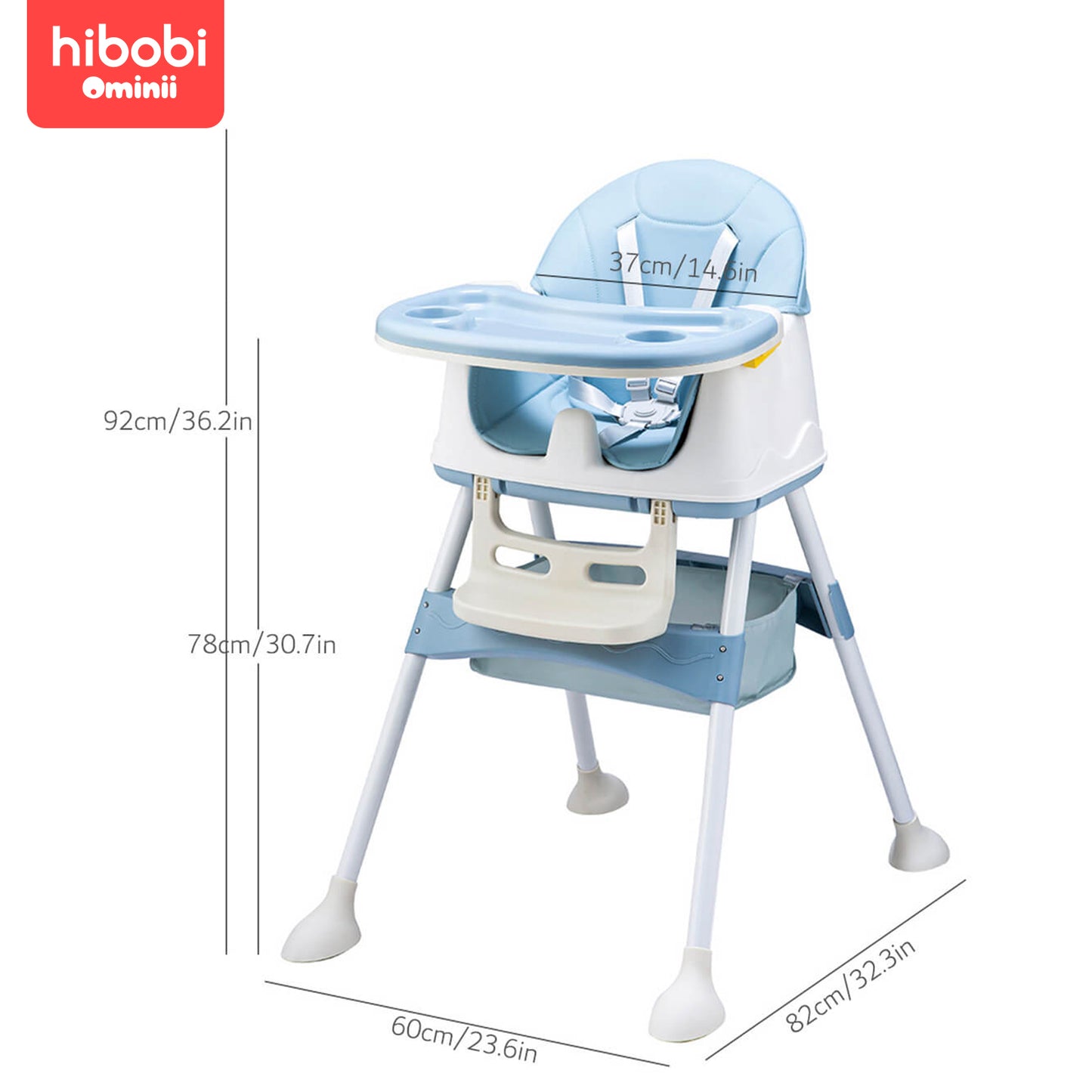Hibobi Ominni Baby Chair Baby Dining Chair Baby Rocking Chair Foldable Infant Dining Chair, High Back, Multifunctional with Foldable Dining Table and Height Adjustable Chair