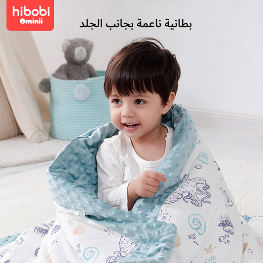 Hibobi Ominni Baby Boy's Soft Fleece Baby Blanket for Newborn Gift, Newborn Infant Wrap (Dots, 110x140cm).