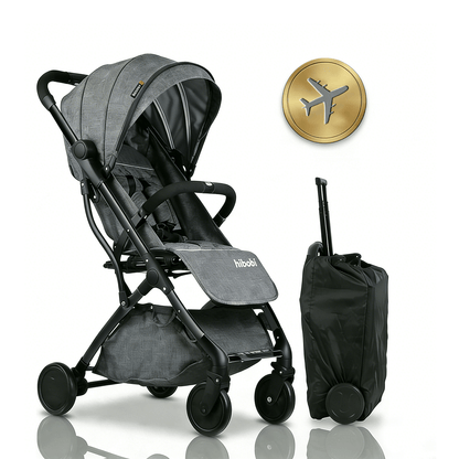 عربة أطفال للسفر للرضّع والأطفال الصغار، مناسبة للطائرة، طيّ بيد واحدة، مزوّدة بعجلات ممتصة للصدمات، مسند ظهر متعدد الوضعيات، حامل أكواب، مظلة حماية من أشعة الشمس UPF وسلة تخزين